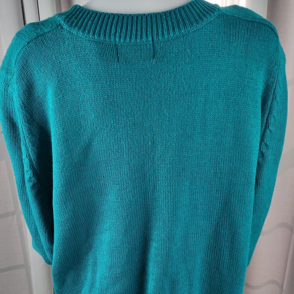 Venezia Original Sportswear Women Teal Green 4 Button 2 Pocket Cardigan Sz 18-20 - Picture 5 of 13
